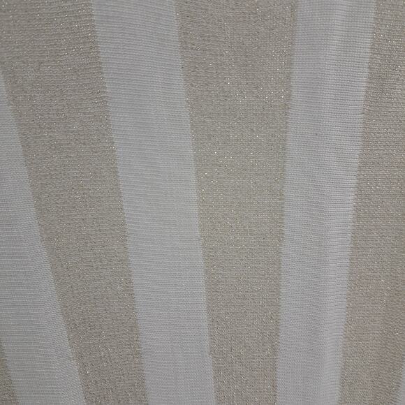 Lane Bryant Sweater Plus 18/20 Stripe Metallic Dolman Sleeve Pullover White Gold - Picture 4 of 6